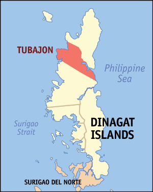  Locator map of Tubajon, Dinagat Islands.
