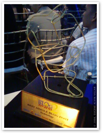  Photo of my abstract art PBA 2008 trophy.