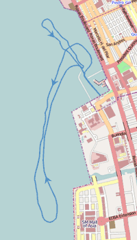  Map of the path the M/V Spirit of Manila took along Manila Bay