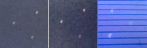  Three pinhole photos of the solar eclipse.