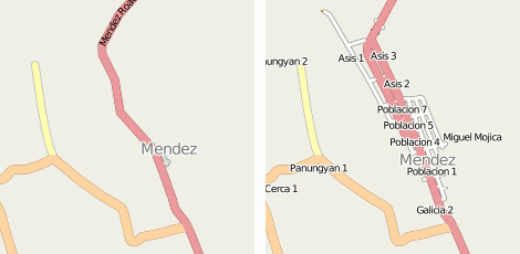  Before-and-after map of Mendez