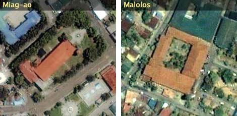  Screenshot of Miag-ao Church and Malolos Church in Google Earth.