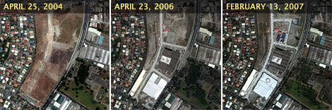  Satellite imagery of Frontera Verde from April 2004, April 2006 and February 2007.