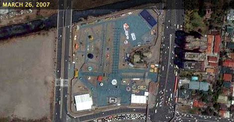  Satellite imagery of the World Light Expo 2007.