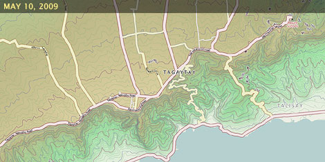  OSM map of Tagaytay as of May 10, 2009