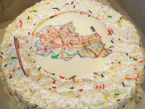  A cake with a map of Marikina printed on the icing