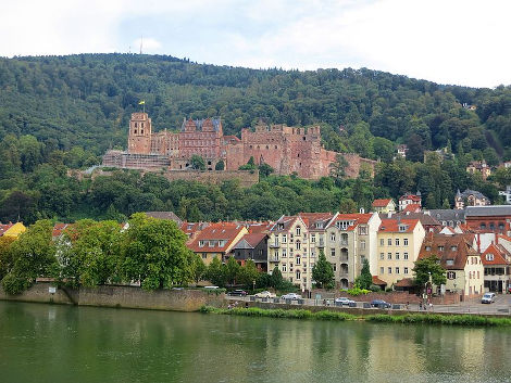  View of Heidelberg Castle from the city’s Old Bridge